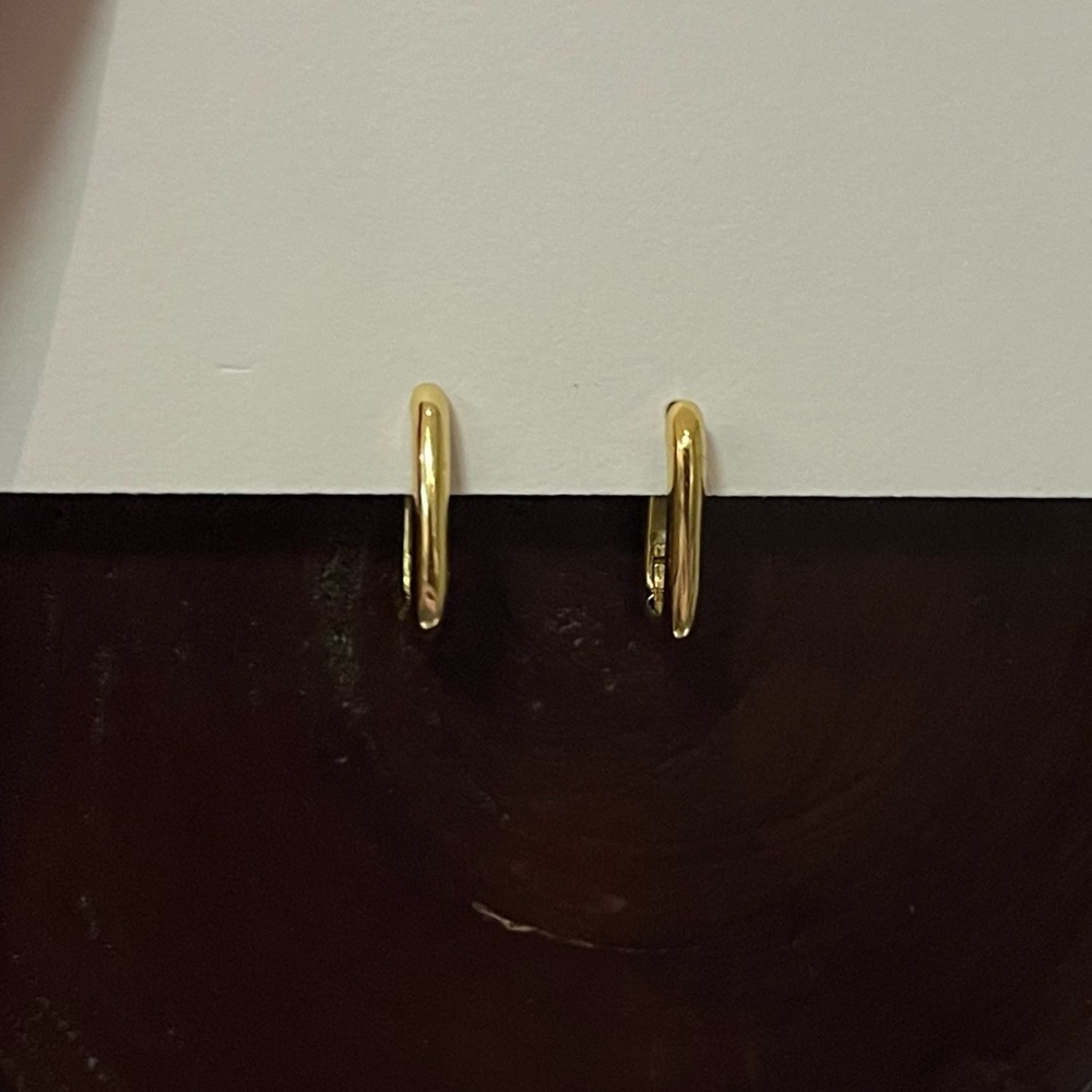 Gold Rectangular Hoop Earrings